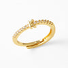 Wholesale Minimalist Copper Ring With Letter Pattern Gold Plated