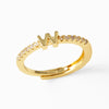 Wholesale Minimalist Copper Ring With Letter Pattern Gold Plated