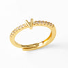 Wholesale Minimalist Copper Ring With Letter Pattern Gold Plated