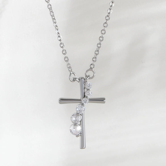 Wholesale Minimalist Cross Necklace For Women With Wrapped Diamond Niche Design Copper Material And Electroplating Processing
