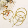Wholesale Minimalist Cross Pendant Copper Bracelet 18K Gold Plated