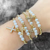 Wholesale Minimalist Cross Pendant Copper Bracelet 18K Gold Plated