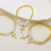 Wholesale Minimalist Cross Pendant Copper Bracelet 18K Gold Plated