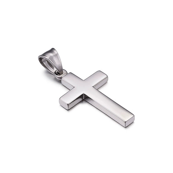 Wholesale Minimalist Cross Pendant Jewelry Titanium Steel Electroplated