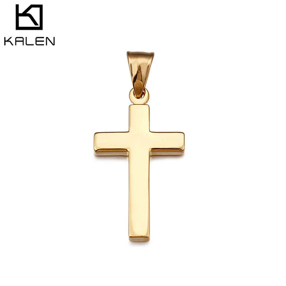 Wholesale Minimalist Cross Pendant Jewelry Titanium Steel Electroplated