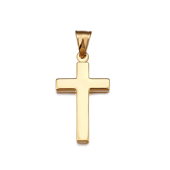 Wholesale Minimalist Cross Pendant Jewelry Titanium Steel Electroplated