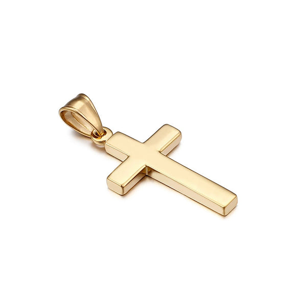 Wholesale Minimalist Cross Pendant Jewelry Titanium Steel Electroplated
