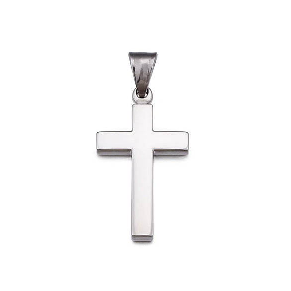Wholesale Minimalist Cross Pendant Jewelry Titanium Steel Electroplated
