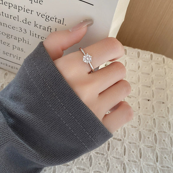 Wholesale Minimalist Diamond Copper Geometric Ring For Women