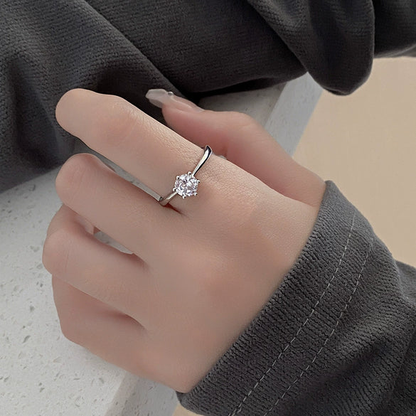 Wholesale Minimalist Diamond Copper Geometric Ring For Women