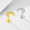 Wholesale Minimalist Diamond S925 Sterling Silver Moon Spiral Piercing Ear Jewelry For Women