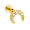Wholesale Minimalist Diamond S925 Sterling Silver Moon Spiral Piercing Ear Jewelry For Women