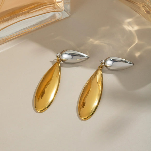 Wholesale Minimalist Drop Shape Geometric Stainless Steel Electroplated Earrings For Women