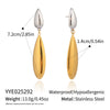 Wholesale Minimalist Drop Shape Geometric Stainless Steel Electroplated Earrings For Women