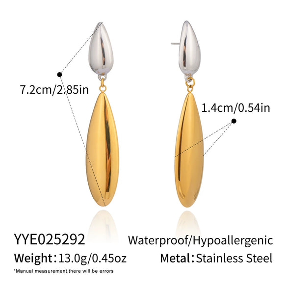 Wholesale Minimalist Drop Shape Geometric Stainless Steel Electroplated Earrings For Women
