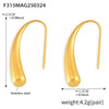 Wholesale Minimalist Drop Shape Geometric Stainless Steel Pvd Plated Light Luxury Women's Ear Hook Earrings