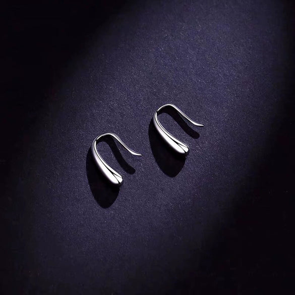 Wholesale Minimalist Drop Shape Silver Earrings