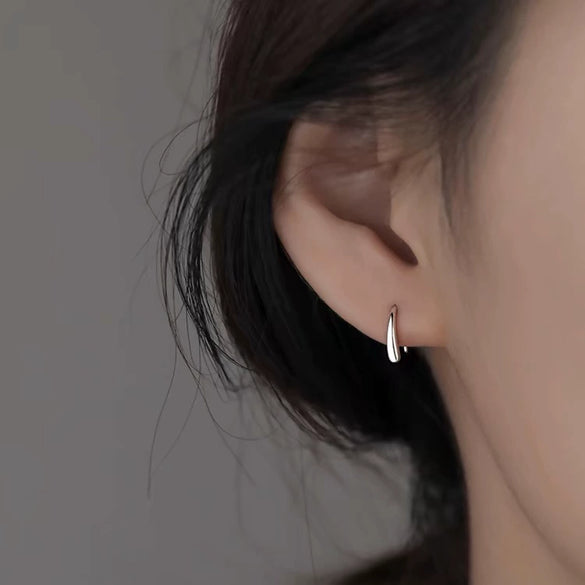 Wholesale Minimalist Drop Shape Silver Earrings