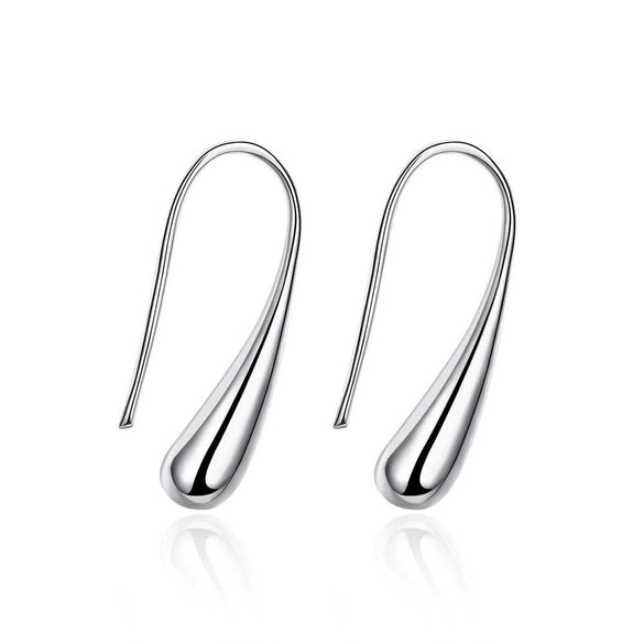 Wholesale Minimalist Drop Shape Silver Earrings
