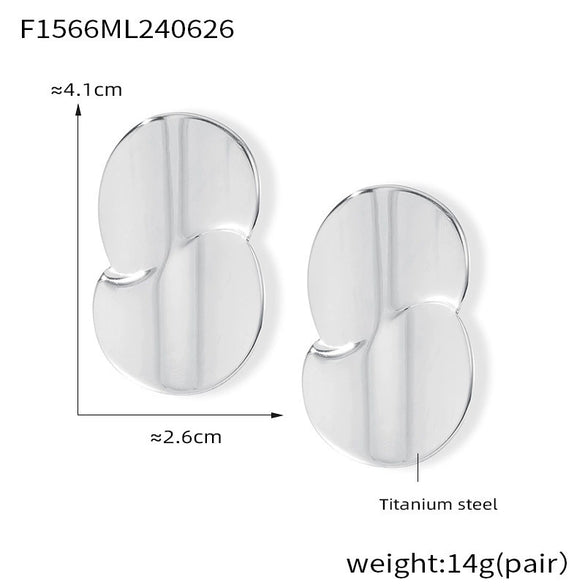 Wholesale Minimalist Drop Shape Titanium Steel Earrings With Electroplating Do Not Fade