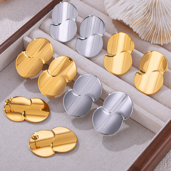 Wholesale Minimalist Drop Shape Titanium Steel Earrings With Electroplating Do Not Fade