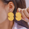 Wholesale Minimalist Drop Shape Titanium Steel Earrings With Electroplating Do Not Fade