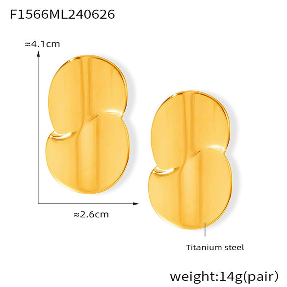 Wholesale Minimalist Drop Shape Titanium Steel Earrings With Electroplating Do Not Fade
