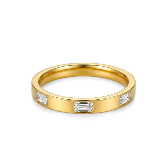 Wholesale Minimalist Electroplated Square Diamondencrusted Plain Band Ring