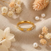 Wholesale Minimalist Electroplated Square Diamondencrusted Plain Band Ring