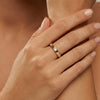 Wholesale Minimalist Electroplated Square Diamondencrusted Plain Band Ring