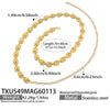 Wholesale Minimalist Electroplated Stainless Steel Geometric Watermelon Pattern Heart Jewelry Set For Women Necklace Bracelet Waist Chain