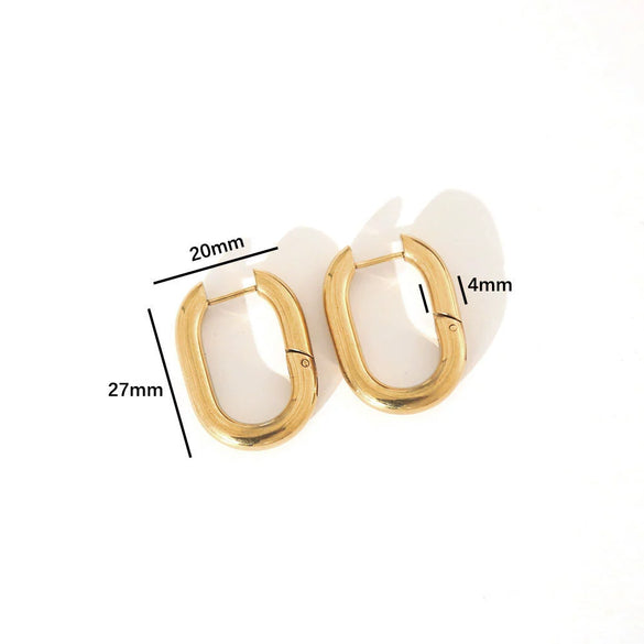 Wholesale Minimalist Electroplated Titanium Steel U Shaped Earrings
