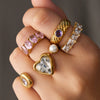 Wholesale Minimalist Elegant Geometric Zircon Stainless Steel 18K Gold Electroplated Ring For Women Light Luxury Jewelry