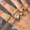 Wholesale Minimalist Elegant Geometric Zircon Stainless Steel 18K Gold Electroplated Ring For Women Light Luxury Jewelry