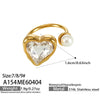 Wholesale Minimalist Elegant Geometric Zircon Stainless Steel 18K Gold Electroplated Ring For Women Light Luxury Jewelry
