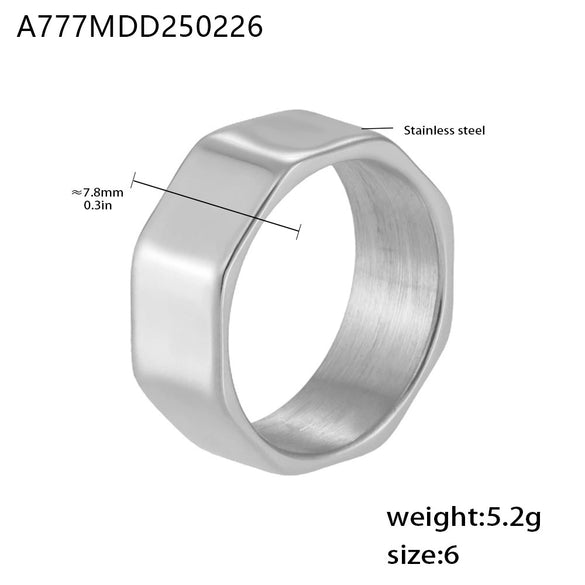 Wholesale Minimalist Facet Ring Stainless Steel Geometric Punk Cold Style Jewelry