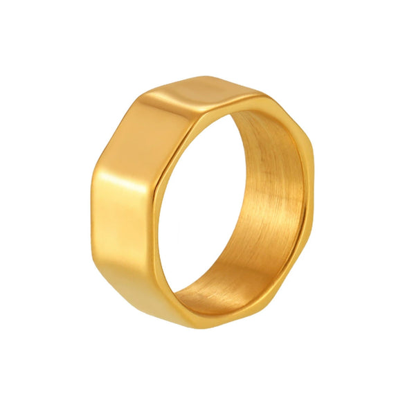 Wholesale Minimalist Facet Ring Stainless Steel Geometric Punk Cold Style Jewelry