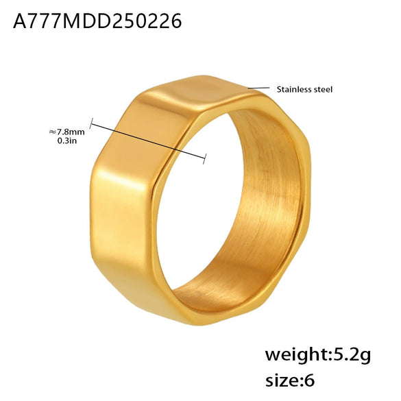 Wholesale Minimalist Facet Ring Stainless Steel Geometric Punk Cold Style Jewelry