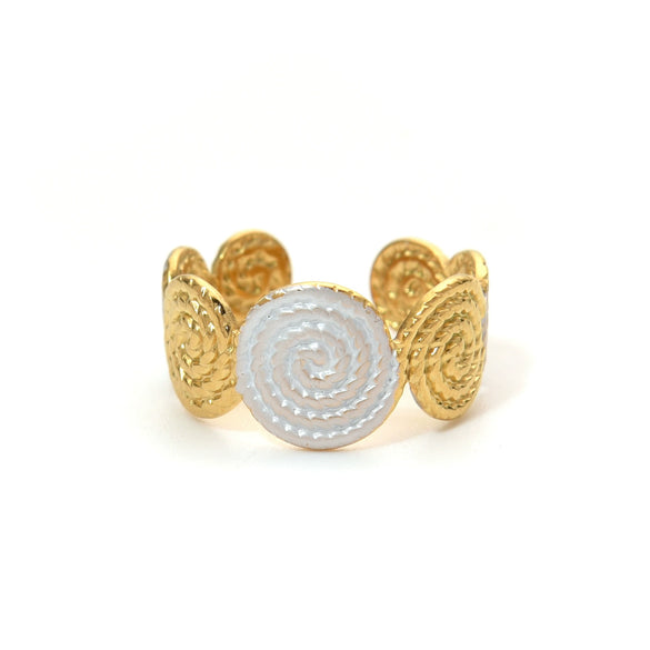 Wholesale Minimalist Fashion Stainless Steel Starfish Round Ring For Women With White Oil Dropping And Electroplating