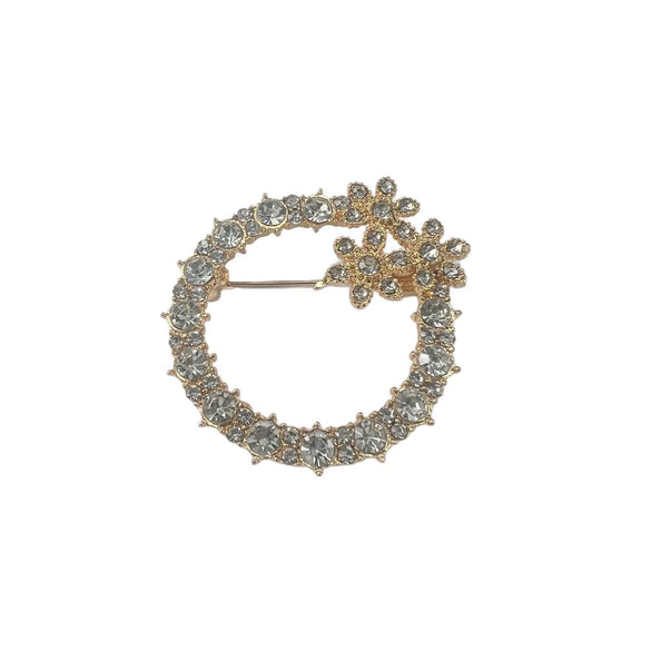 Wholesale Minimalist Flower Pattern Zinc Alloy Electroplated Women's Brooch For Clothes Fixing