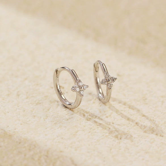 Wholesale Minimalist Fourleaf Clover Earring For Women S925 Silver With Electroplating
