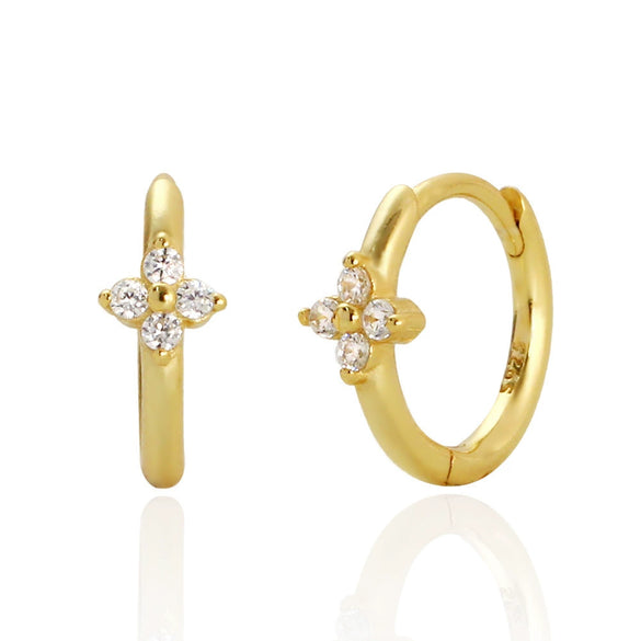 Wholesale Minimalist Fourleaf Clover Earring For Women S925 Silver With Electroplating