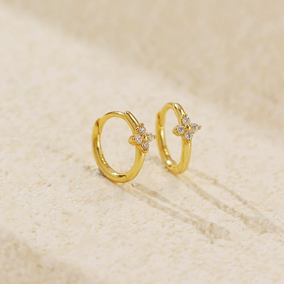 Wholesale Minimalist Fourleaf Clover Earring For Women S925 Silver With Electroplating