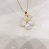 Wholesale Minimalist Freshwater Pearl And Acrylic Flower Pendant Necklace With Copper Accessory