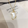 Wholesale Minimalist Freshwater Pearl And Seashells Butterfly Pendant Necklace With Rice And Droplet Shape Pearls And Copper Accessories