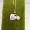 Wholesale Minimalist Freshwater Pearl Pendant Necklace With Copper Accessories Microinlaid Zircon Love Sea Shell Shape