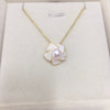 Wholesale Minimalist Freshwater Pearl Pendant Necklace With Copper Accessory And 18K Gold Chain Flat Round And Bun Round Pearl Shapes