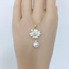 Wholesale Minimalist Freshwater Pearl Pendant Necklace With Copper Flat Round And Bun Round Pearls Sunflower Design