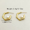 Wholesale Minimalist Geometric Bamboo Pearl Earrings Stainless Steel 14K Gold Plated