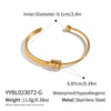 Wholesale Minimalist Geometric Cold Style Twisted Plain Stainless Steel Electroplated Jewelry Ring Bracelet